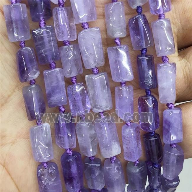 Natural Purple Amethyst Tube Beads