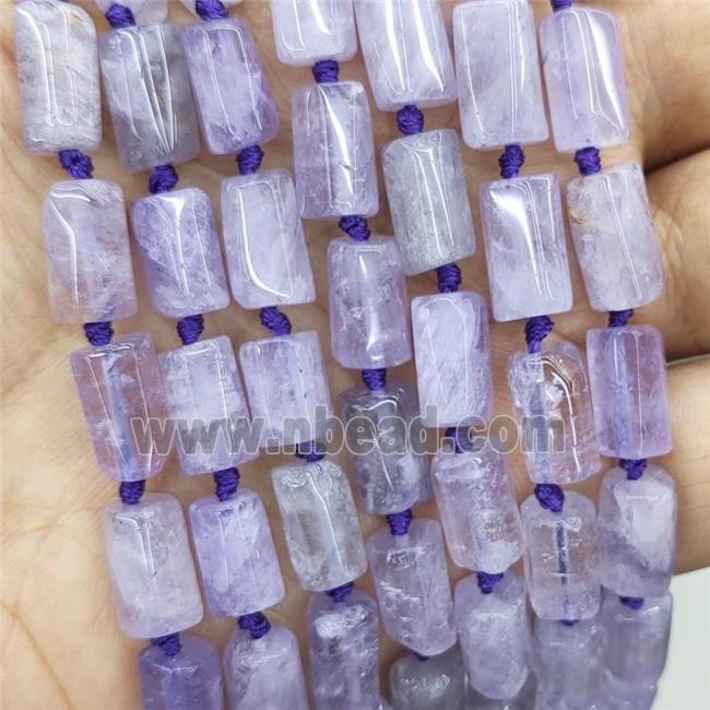 Natural Purple Chalcedony Beads Tube