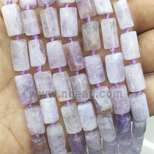 Natural Chalcedony Beads Purple B-Grade Column