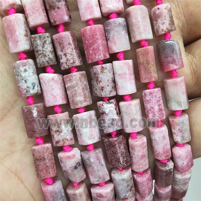 Natural Pink Rhodonite Beads Tube
