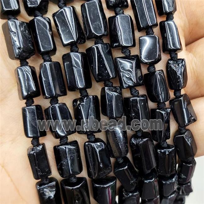Natural Black Tourmaline Beads Tube