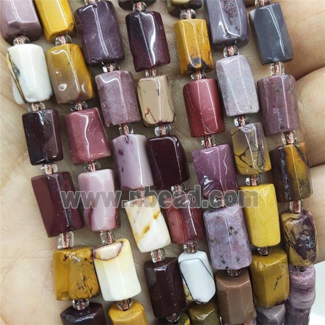 Natural Mookaite Beads Multicolor Tube
