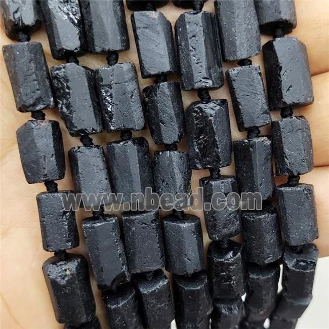 Natural Black Tourmaline Beads Column Rough