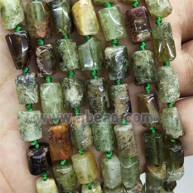 Natural Green Garnet Beads Tube