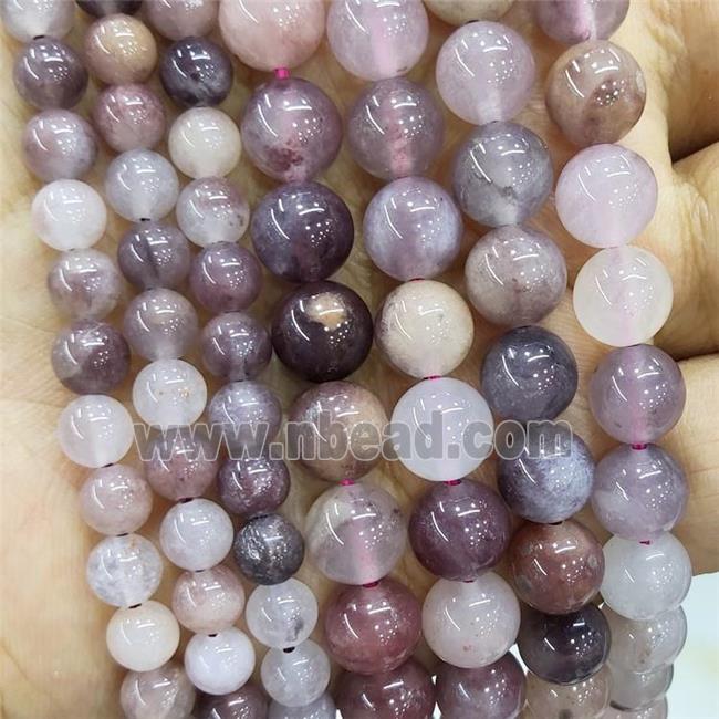 Purple Strawberry Quartz Beads B-Grade Smooth Round