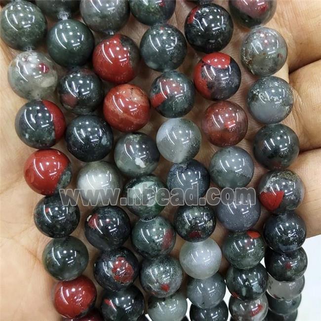 Natural Afican Bloodstone Beads Smooth Round