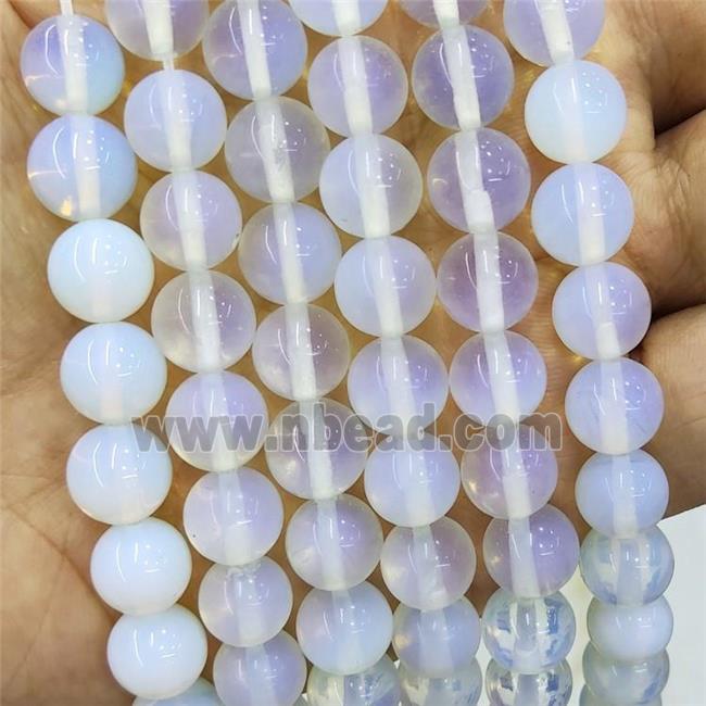 White Opalite Beads Smooth Round