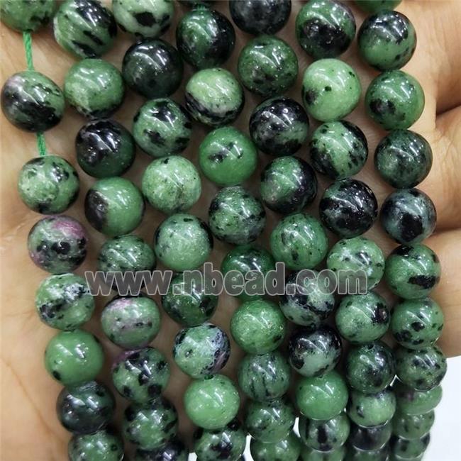 Ruby Zoisite Beads Green Smooth Round