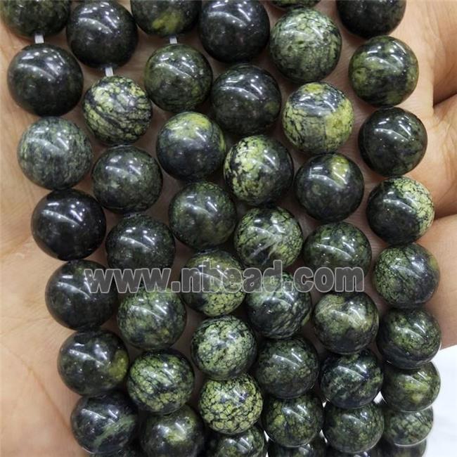 Green Lace Jasper Beads Smooth Round