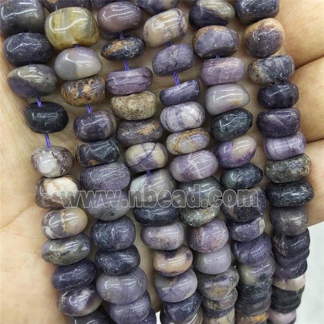 Natural Purple Jasper Rondelle Beads Square