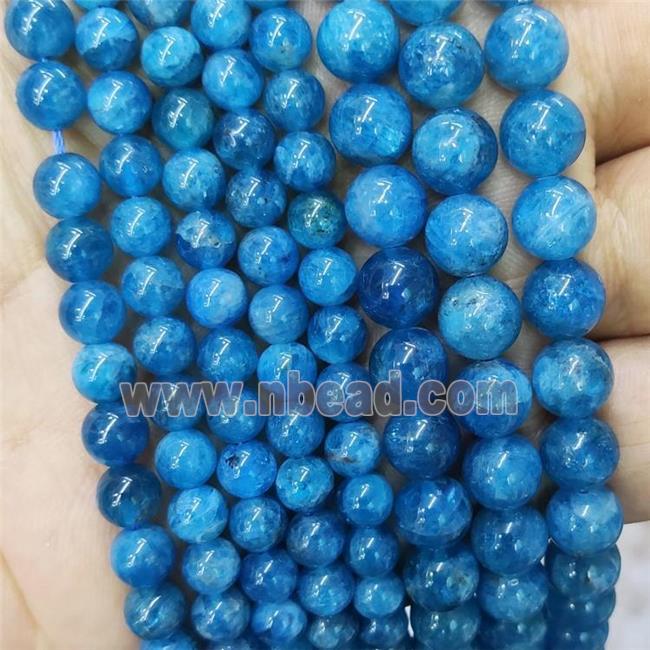 Natural Blue Apatite Beads AA-Grade Smooth Round