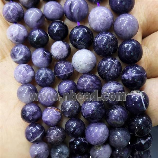 Purple Jasper Beads Smooth Round