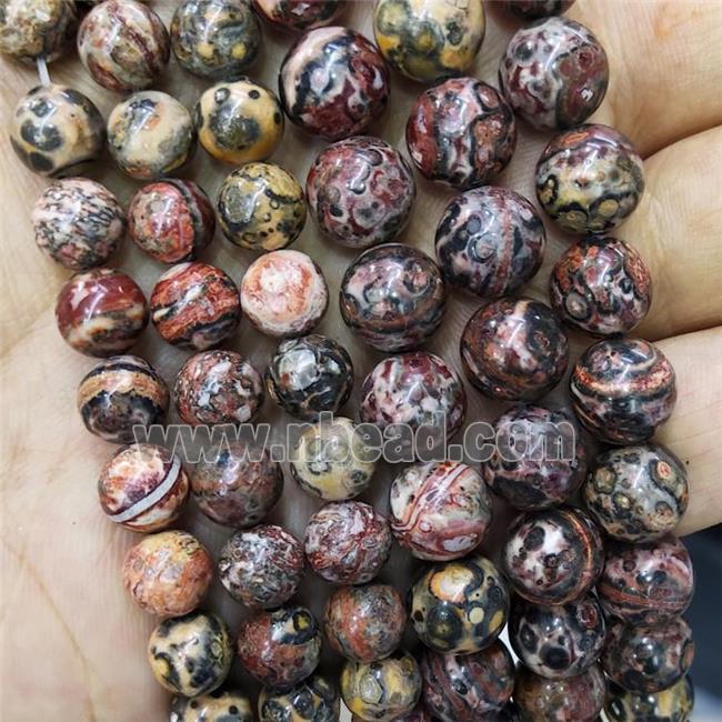 Red LeopardSkin Jasper Beads Smooth Round