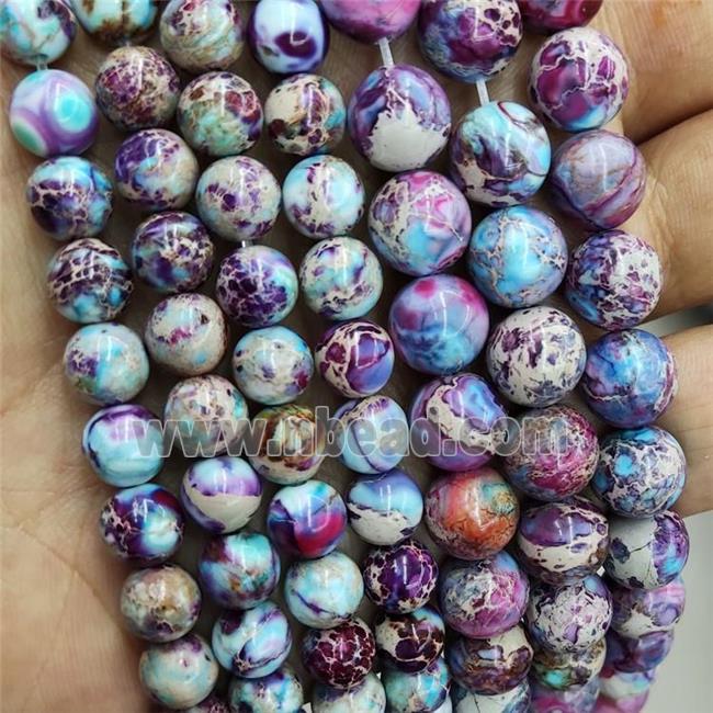 Imperial Jasper Beads Blue Purple Smooth Round