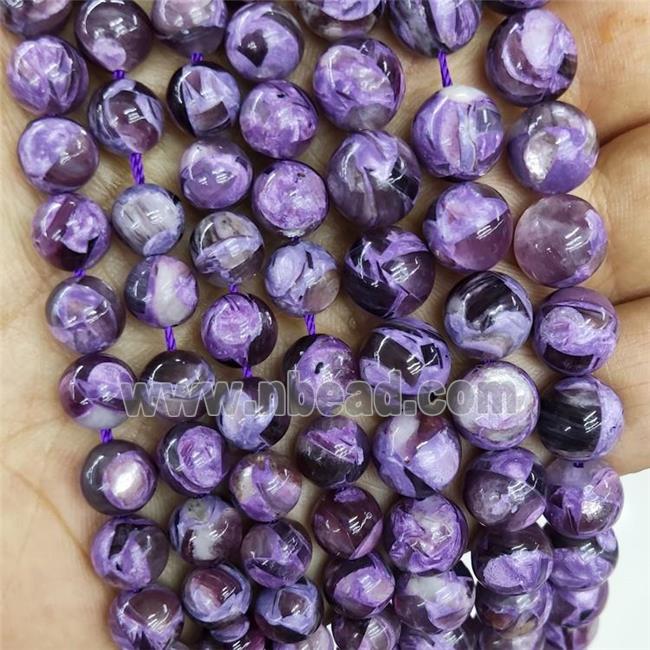 Natural Peruvian Lepidolite Beads Purple Dye Smooth Round