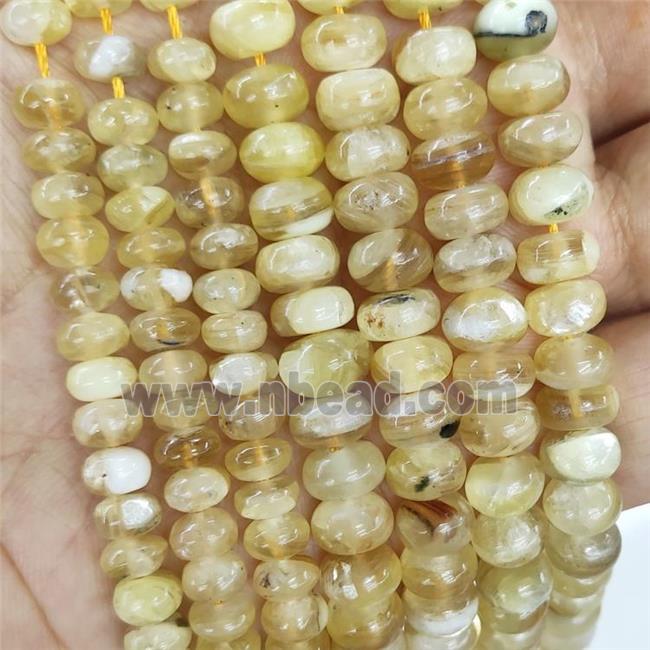 Natural Peruvian Lepidolite Beads Yellow Dye Smooth Rondelle
