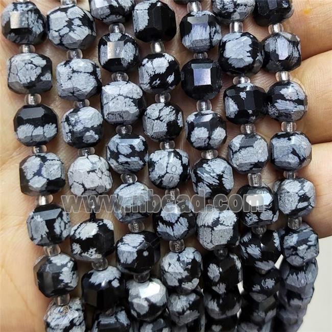 Natural Snowflake Jasper Beads Faceted Cube