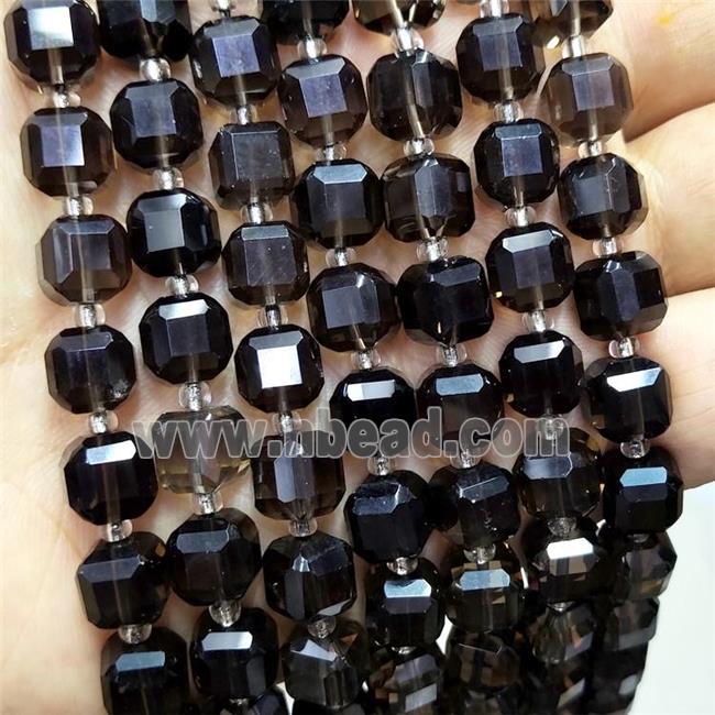 Smoky Quartz Beads Faceted Cube