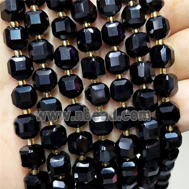 Natrual Black Agate Beads Dye Faceted Cube