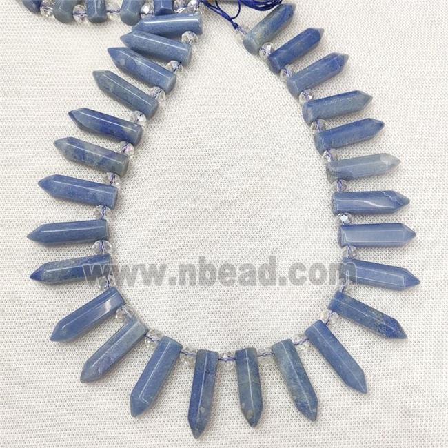 Natural Blue Aventurine Bullet Beads