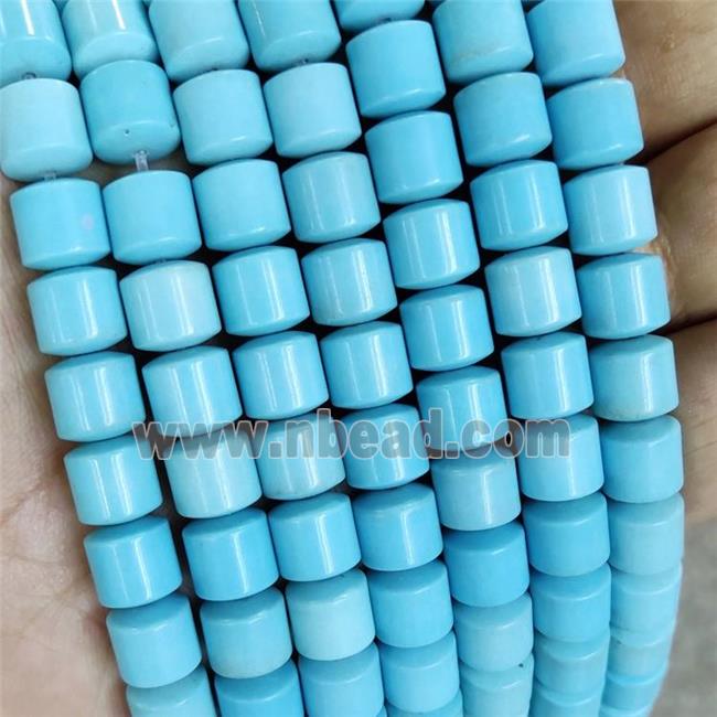 Blue Oxidative Agate Tube Beads