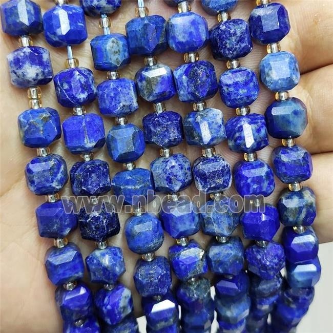 Natural Lapis Lazuli Beads Faceted Cube