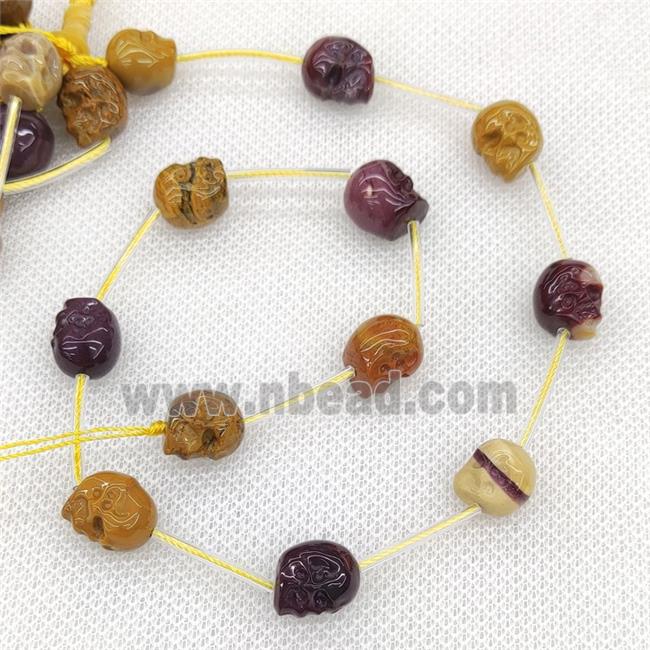Natural Mookaite Skull Beads Carved
