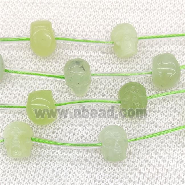 Natural New Mountain Jade Beads Skull Carved