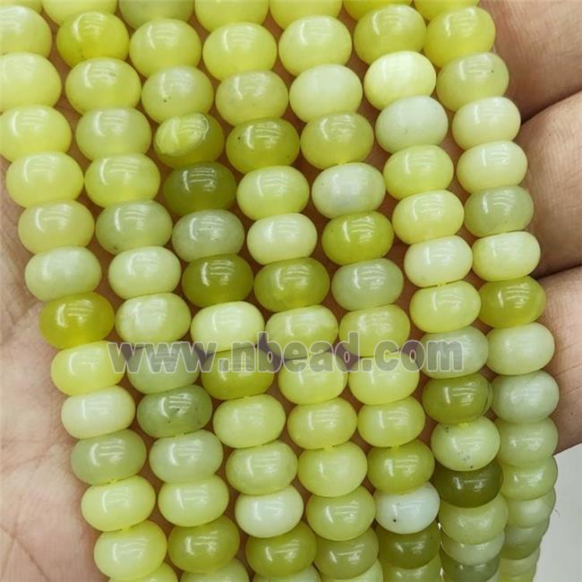 Lemon Jade Beads Olive Smooth Rondelle