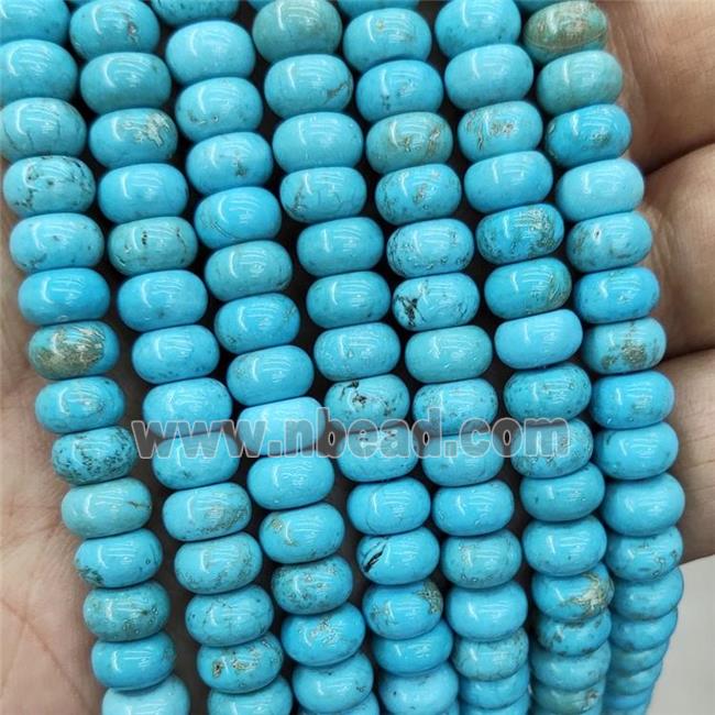 Blue Magnesite Turquoise Beads Smooth Rondelle