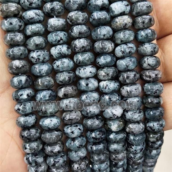 Kiwi Jasper Beads Darkgray Dye Smooth Rondelle