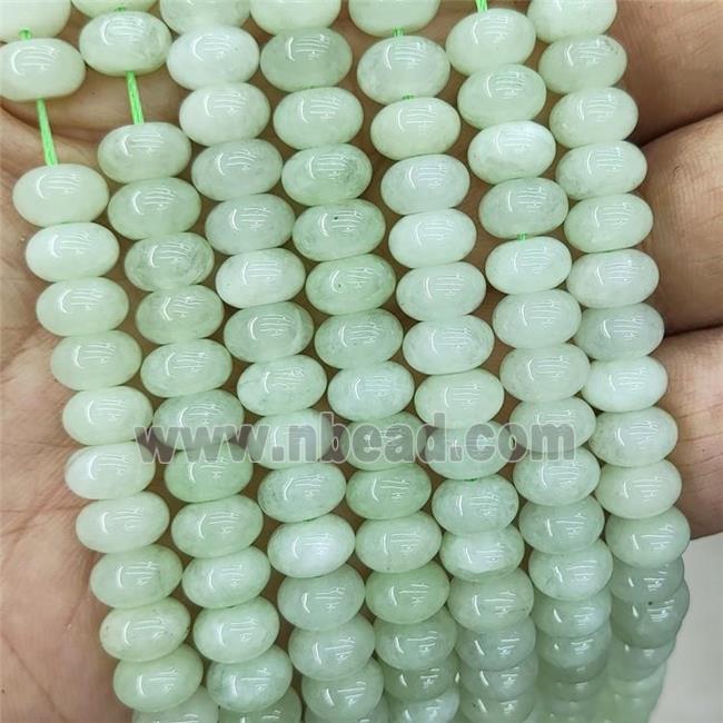 Green New Mountain Jade Beads Smooth Rondelle