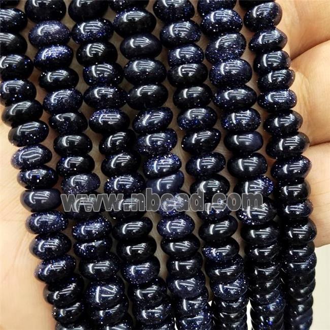 Blue Sandstone Beads Smooth Rondelle