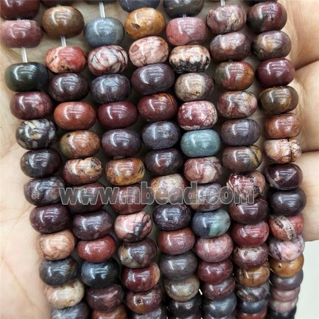 Red Picasso Jasper Beads Smooth Rondelle