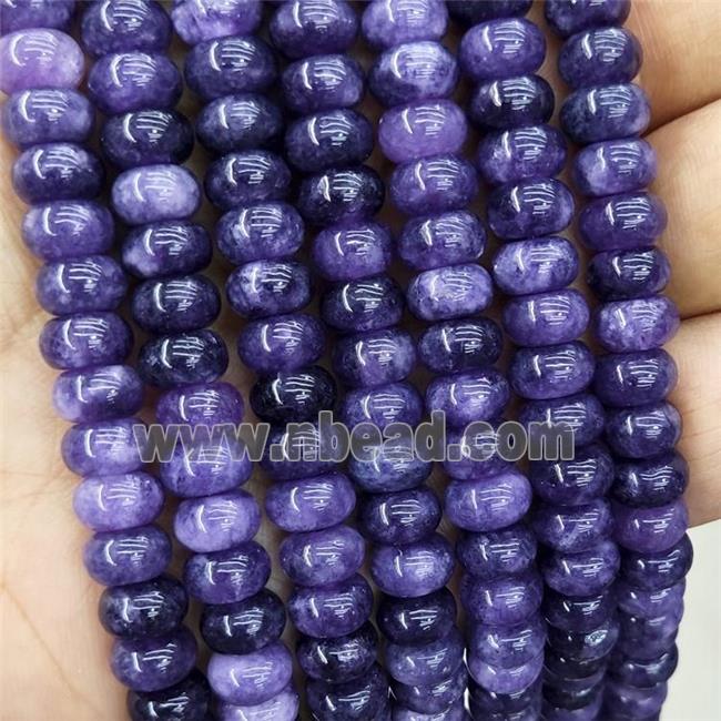 Jade Beads Puruple Dye Smooth Rondelle