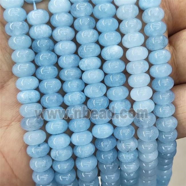 Jade Beads Blue Dye Smooth Rondelle