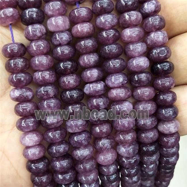 Jade Beads Fuchsia Dye Smooth Rondelle