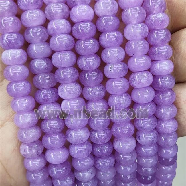 Jade Beads Lavender Dye Smooth Rondelle