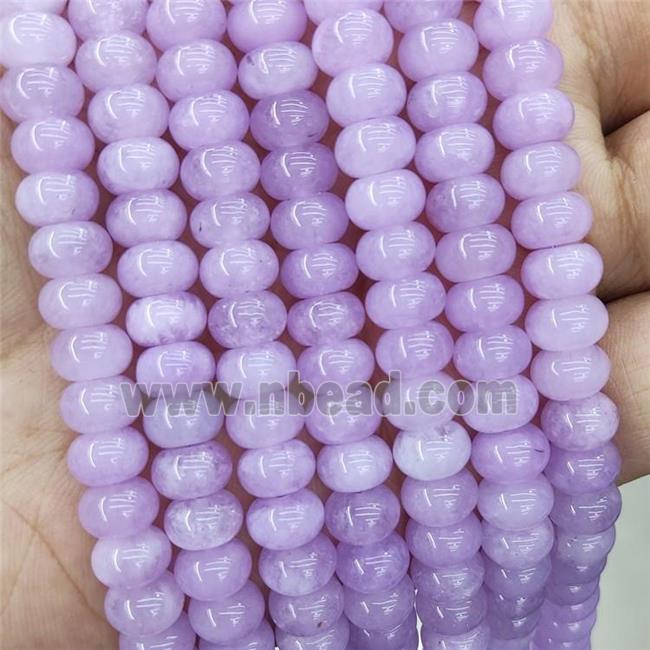 Jade Beads Lt.lavender Dye Smooth Rondelle
