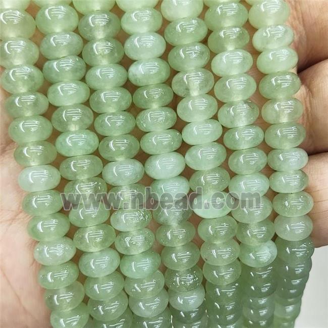 Jade Beads Lt.green Dye Smooth Rondelle