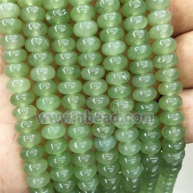 Jade Beads Green Dye Smooth Rondelle
