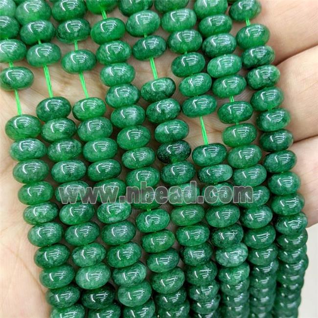 Jade Beads Green Dye Smooth Rondelle