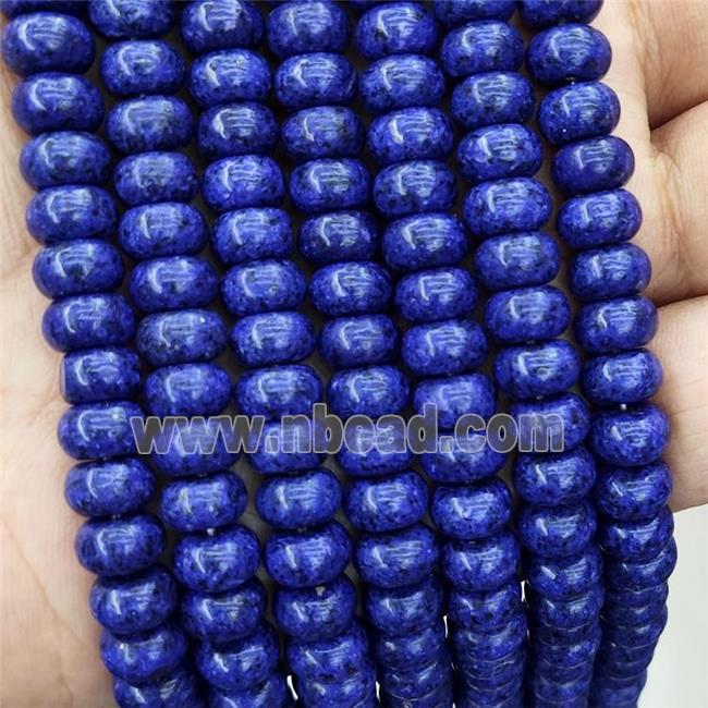 Jade Rondelle Beads Lapis Blue Dye Smooth