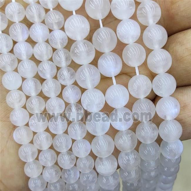 Natural Rainbow Moonstone Beads Blue Flash White AAA-Grade Smooth Round