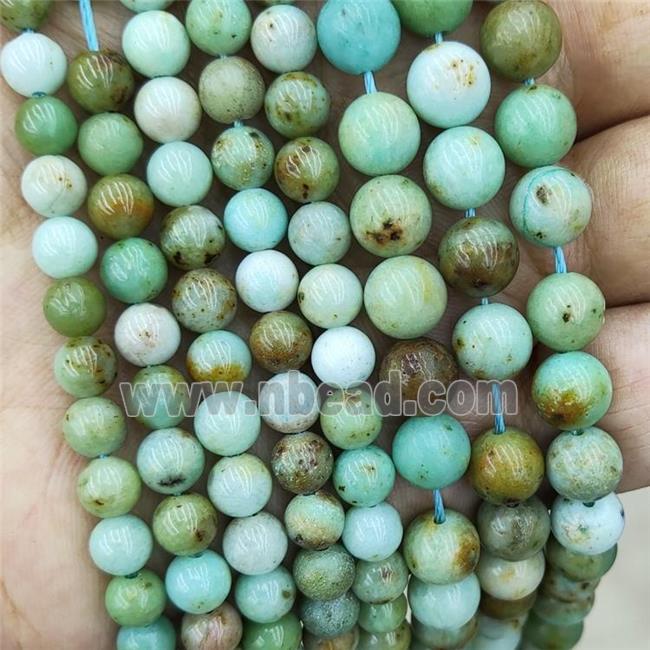 Mongolian Turquoise Beads Green Smooth Round