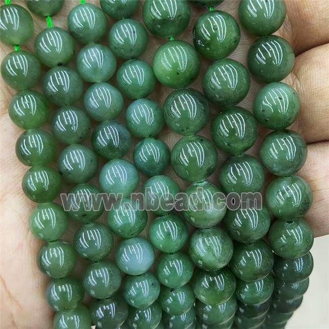 Green Jadeite Beads Smooth Round
