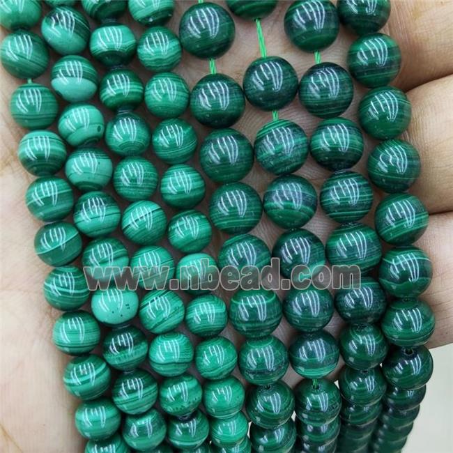 Natural Green Malachite Beads Smooth Round