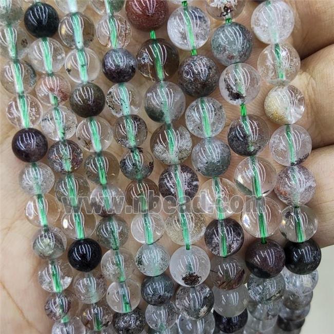 Natural Chlorite Quartz Beads Smooth Round