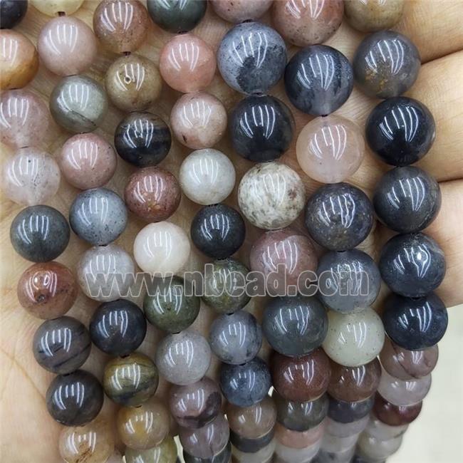 Chinese Tourmaline Beads Multicolor Smooth Round