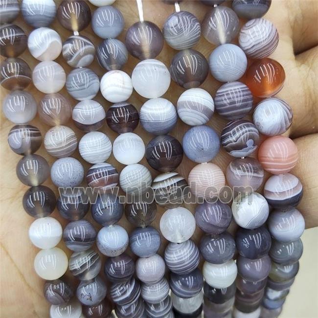 Natural Botswana Agate Beads Smooth Round